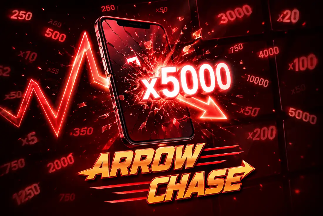 Arrow Chase multiplier grid — x5000 max win on mobile and desktop